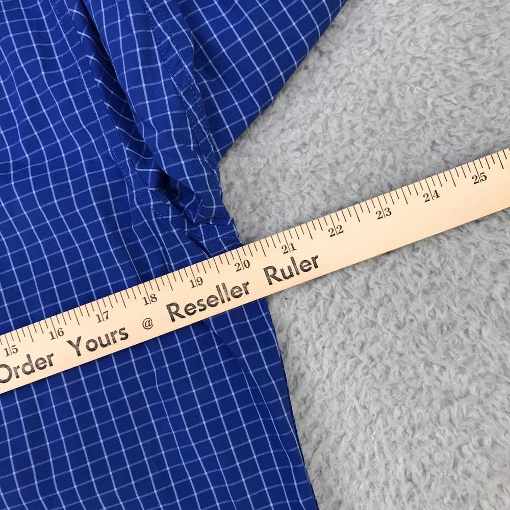 Banana Republic Luxe Stretch Poplin Shirt Mens S Blue Check‎ Button Down NEW NWT